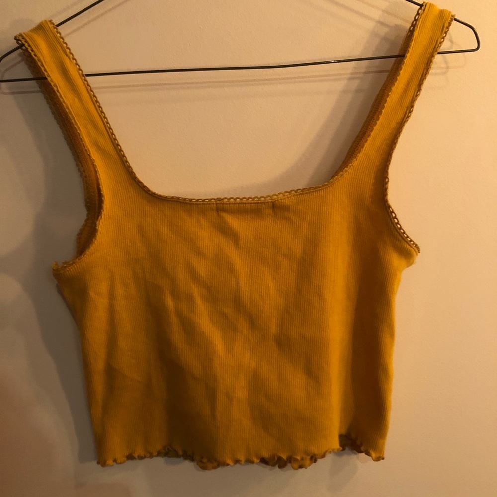Bright mustard yelllow cropped tank top Urban Outfitters xs/s like new